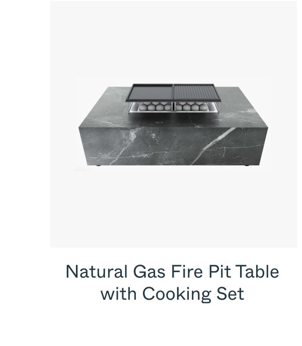 Natural Gas Fire Pit Table with Cooking Set