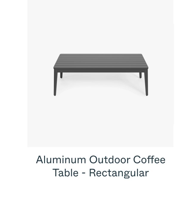 Aluminum Outdoor Coffee Table - Rectangular