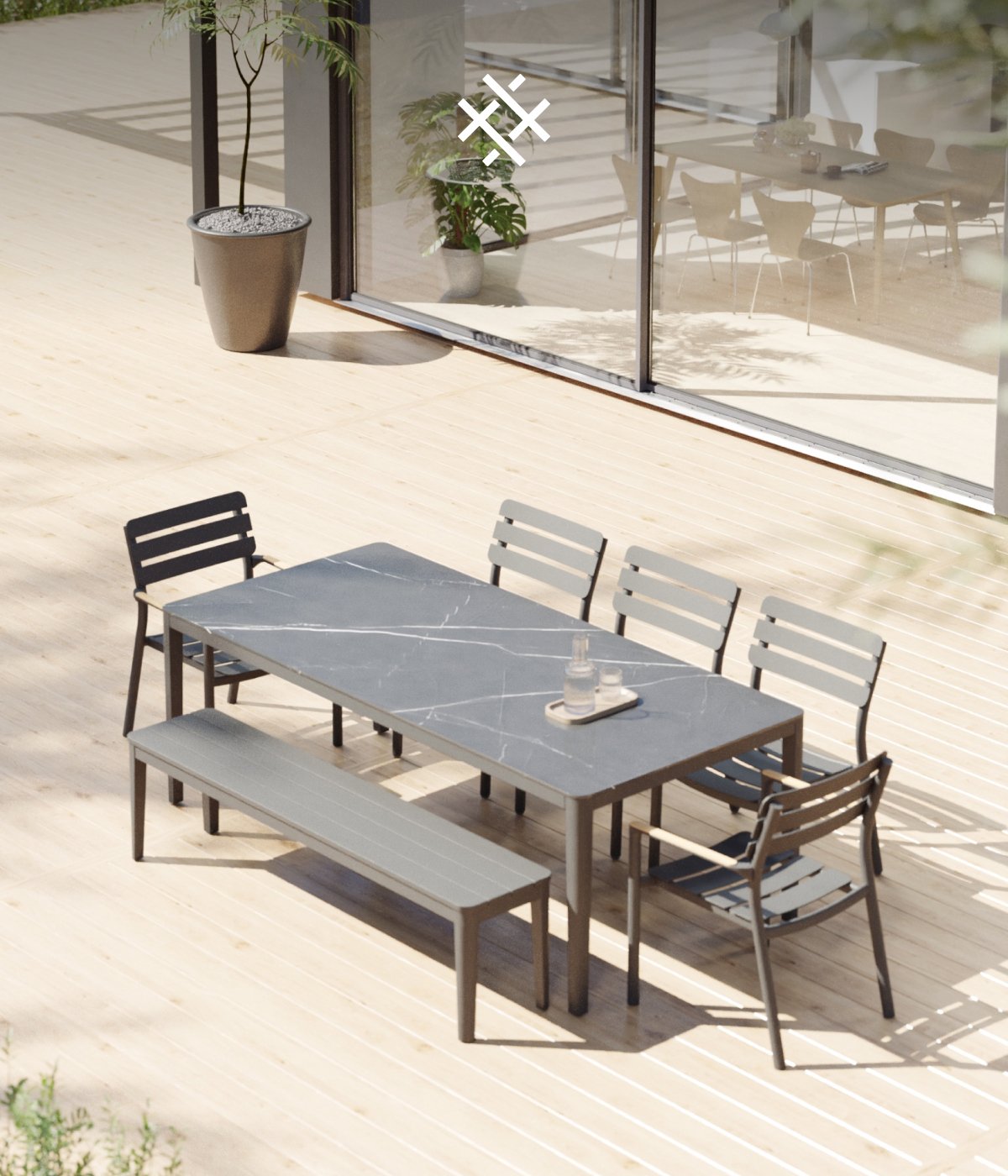 The Wicker & Aluminum Outdoor Flex Collection introducing Space-Saving Seating Solutions Meet the latest additions to Outer's expanding outdoor dining collection—the Aluminum Dining Bench and 595 Dining Armless Chair—designed to optimize your outdoor dining area. Shop Now