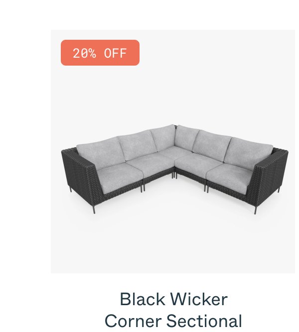 Black Wicker Corner Sectional