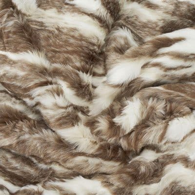 Faux Fur Oversized Ombre Throw, Mocha