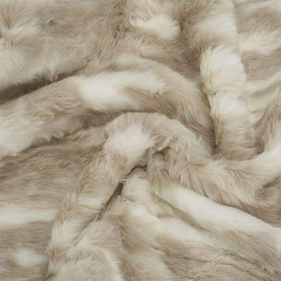 Faux Fur Oversized Ombre Throw, Beige