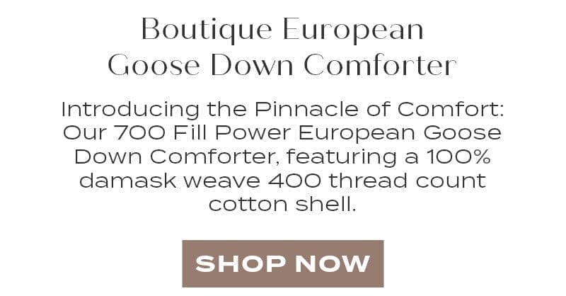 Boutique European Goose Down Comforter