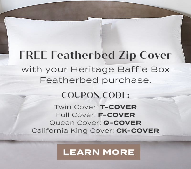 FREE Featherbed Zip Cover