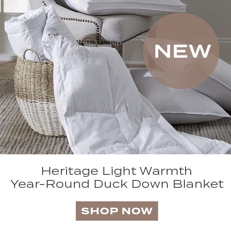 Heritage Light Warmth Year-Round Duck Down Blanket with 3" Decorative Border