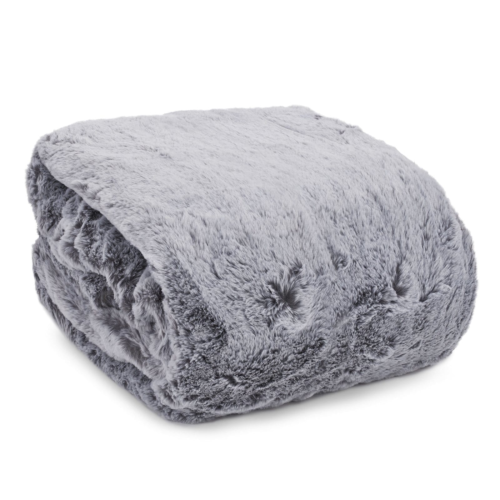 Faux Fur Oversized Throw, Grey