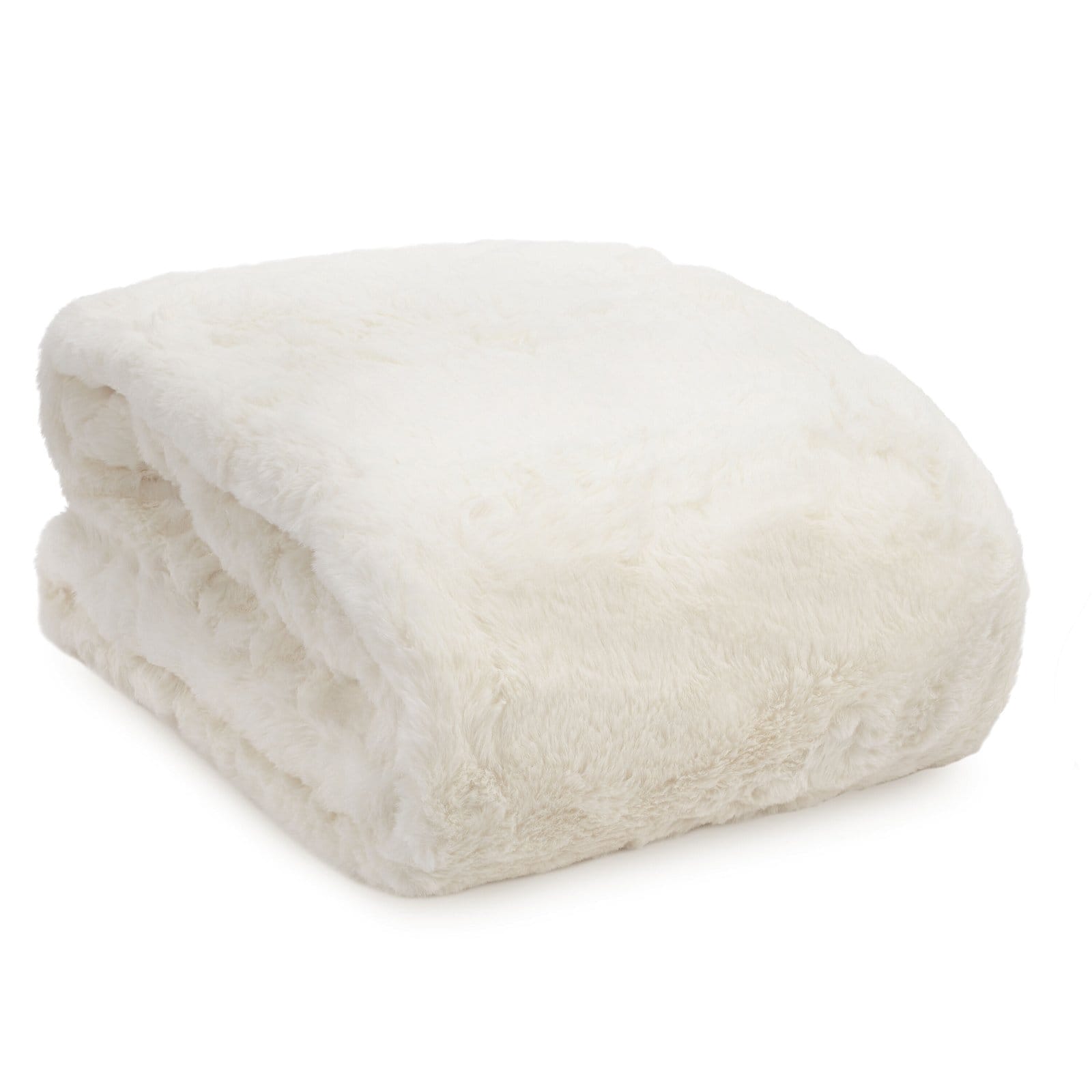 Faux Fur Oversized Throw, Ivory