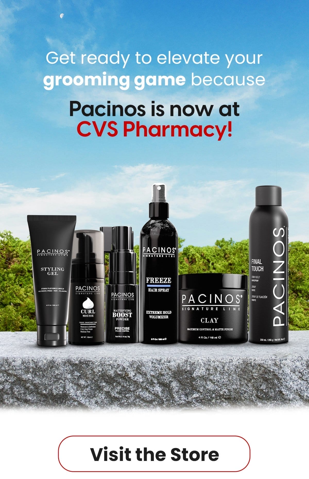 Get ready to elevate your grooming game because Pacinos is now at CVS Pharmacy!