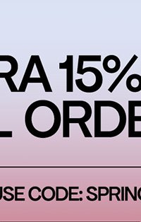 save more. ends tomorrow. extra 15% off* all orders. use code: spring. shop women