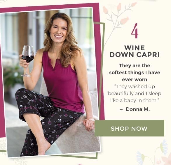 Wine Down Tank Capri Pajamas