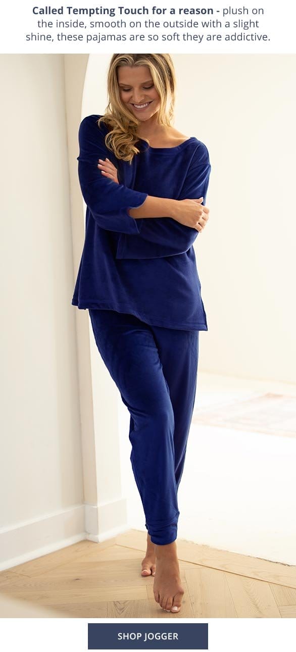 Tempting Touch Pullover Jogger Pajamas - Midnight Blue