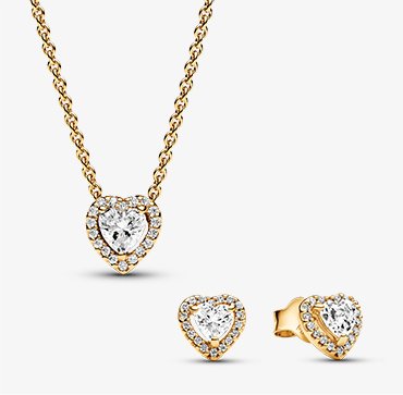 Sparkling Elevated Heart Jewelry Gift Set