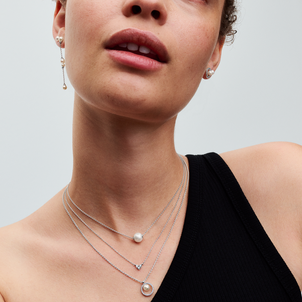 Treated Freshwater Cultured Pearl & Pavé Collier Necklace