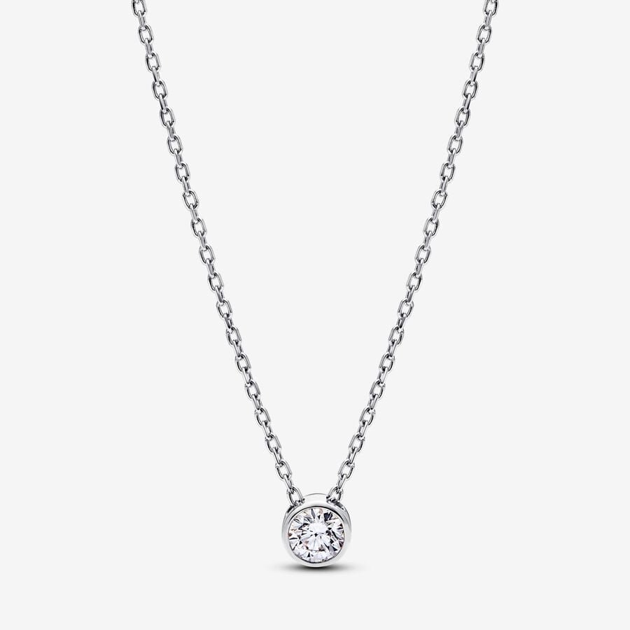 Pandora Era Lab-grown Diamond Bezel Pendant Necklace 0.25 carat tw Sterling Silver