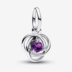 February Purple Eternity Circle Dangle Charm