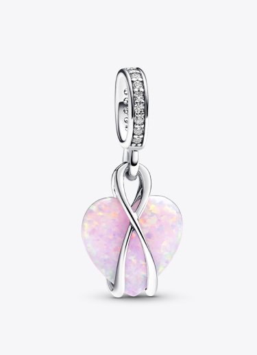 Mum Opalescent Heart Dangle Charm