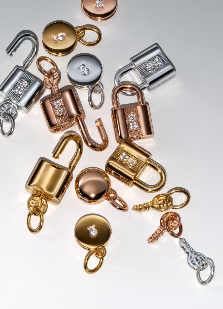 Padlock and key charms