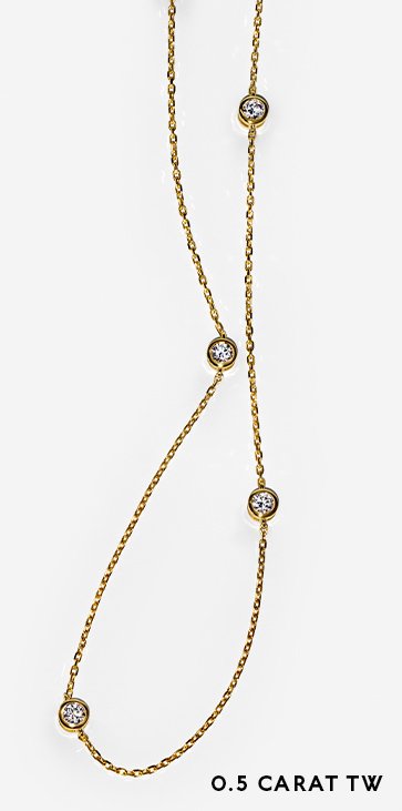 Pandora Era Bezel Lab-grown Diamond Station Necklace 0.50 carat tw 14k Gold