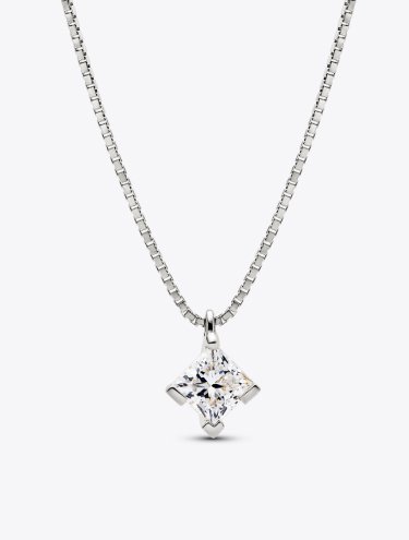 Pandora Nova 14k White Gold Lab-grown Diamond Pendant Necklace