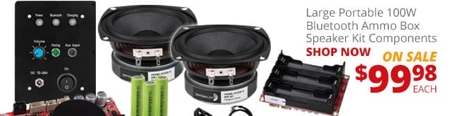 Large Portable 100W Bluetooth Ammo Box Speaker Kit Components, on sale for \\$99.98. Shop Now