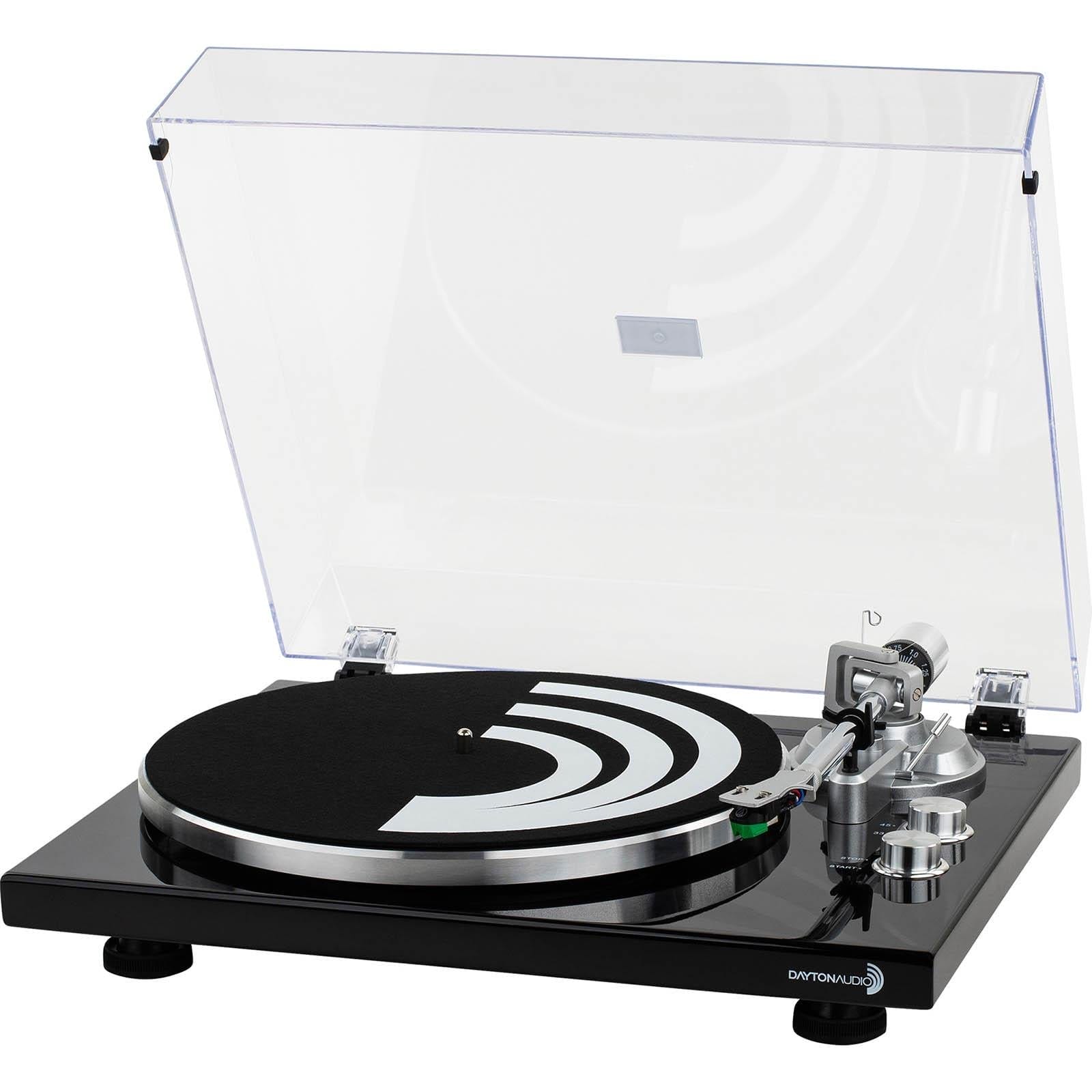 Image of Dayton Audio Belt Drive Turntable with USB Bluetooth Audio Technica AT-VM95E Cartridge - Gloss Black