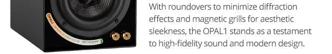 With roundovers to minimize diffraction effects and magnetic grilles for aesthetic sleekness, the OPAL1 stands as a testament to high-fidelity sound and modern design.