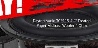 Dayton Audio TCP115-4 4-inch Treated Paper Midbass Woofer 4 Ohm