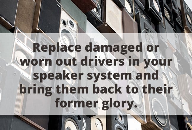 Replace damaged or worn out drivers in your speaker system and bring them back to their former glory.