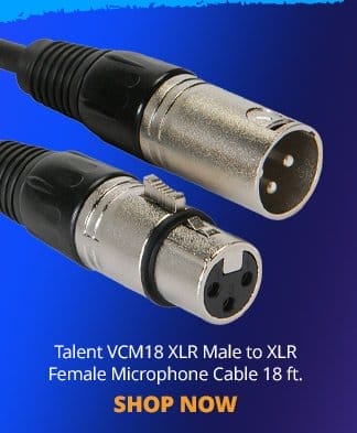 Talent VCM18 XLR Male to XLR Female Microphone Cable 18 feet. SHOP NOW