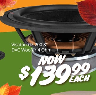 Visaton GF 200 8-inch DVC Woofer 4 Ohm, NOW \\$139.99 EACH.