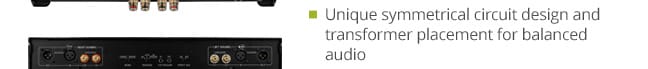 Unique symmetrical circuit design and transformer placement for balanced audio