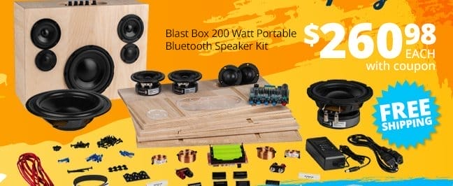 Blast Box 200 Watt Portable Bluetooth Speaker Kit, \\$260.98 each with coupon plus FREE SHIPPING.