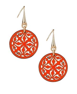 Eudora Cutout Floret Earrings - Leather Lace