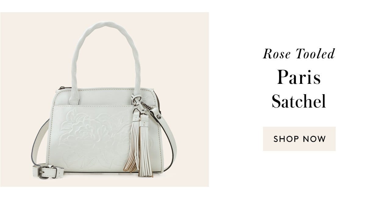 Rose Tooled Paris Satchel. Shop Now