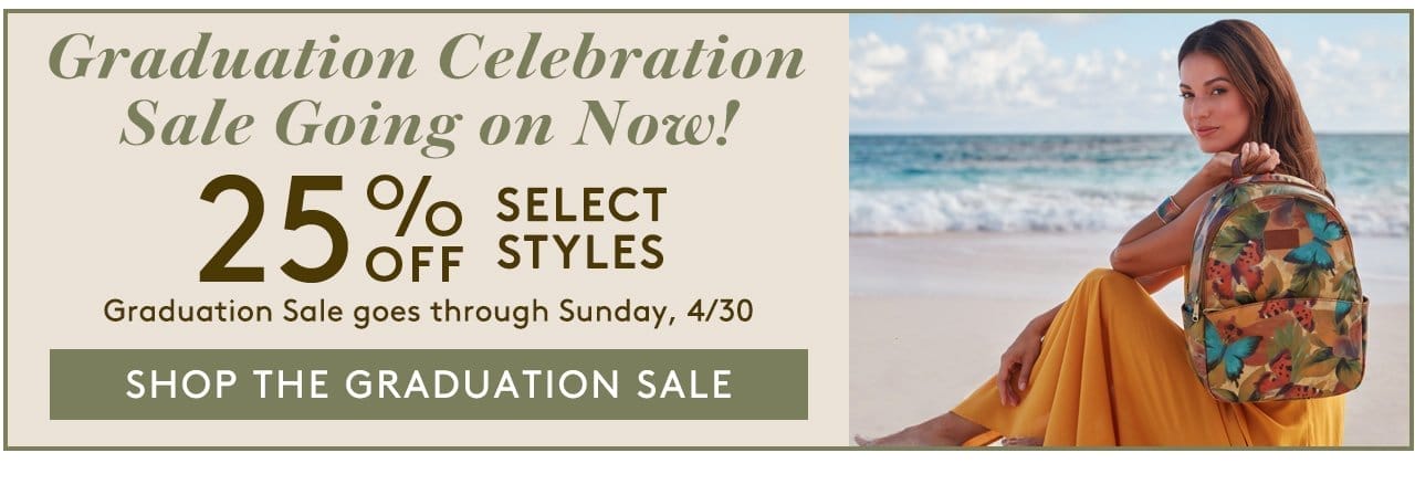 Graduation Celebration Sale Going on Now! 25% Off Select Styles. Graduation Sale goes through Sunday, 4/30. Shop the Graduation Sale