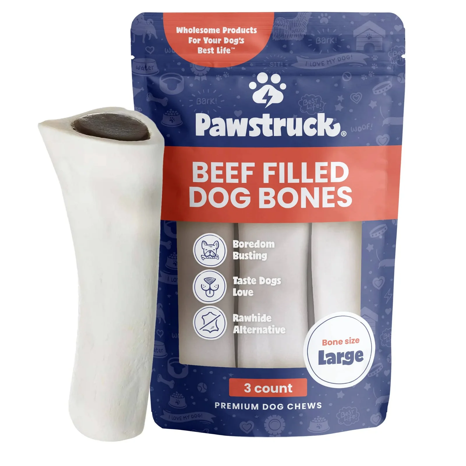 Image of Beef Filled Dog Bones (Large)