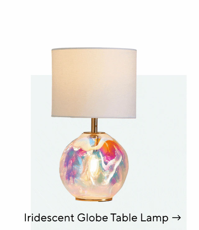 Iridescent globe table lamp