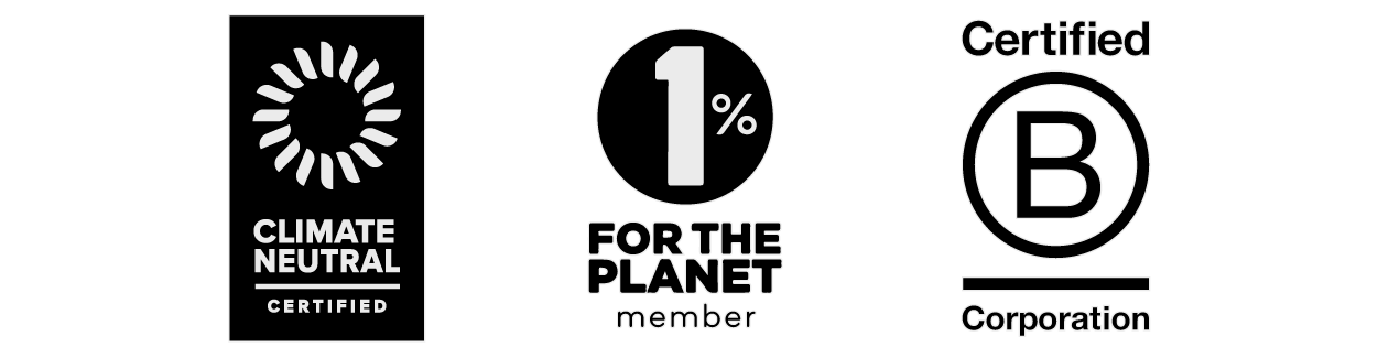 Climate Neutral, 1% For the Planet, Certified B Corp