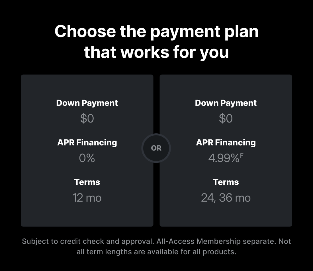 Choose the payment plan that works for you