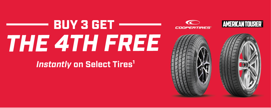 Buy 3 Get the 4th Free Instantly on Select Tires1