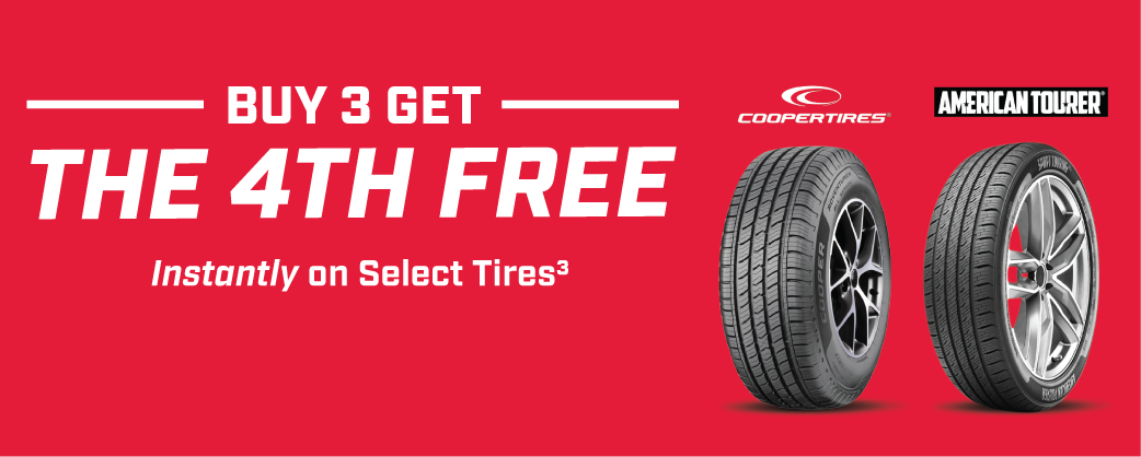 Buy 3 Get the 4th Free Instantly on Select Tires3