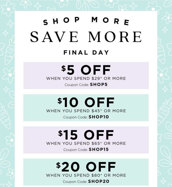 Last Chance For Up To \\$20 Off Your Order