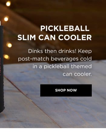 Pickleball Slim Can Cooler