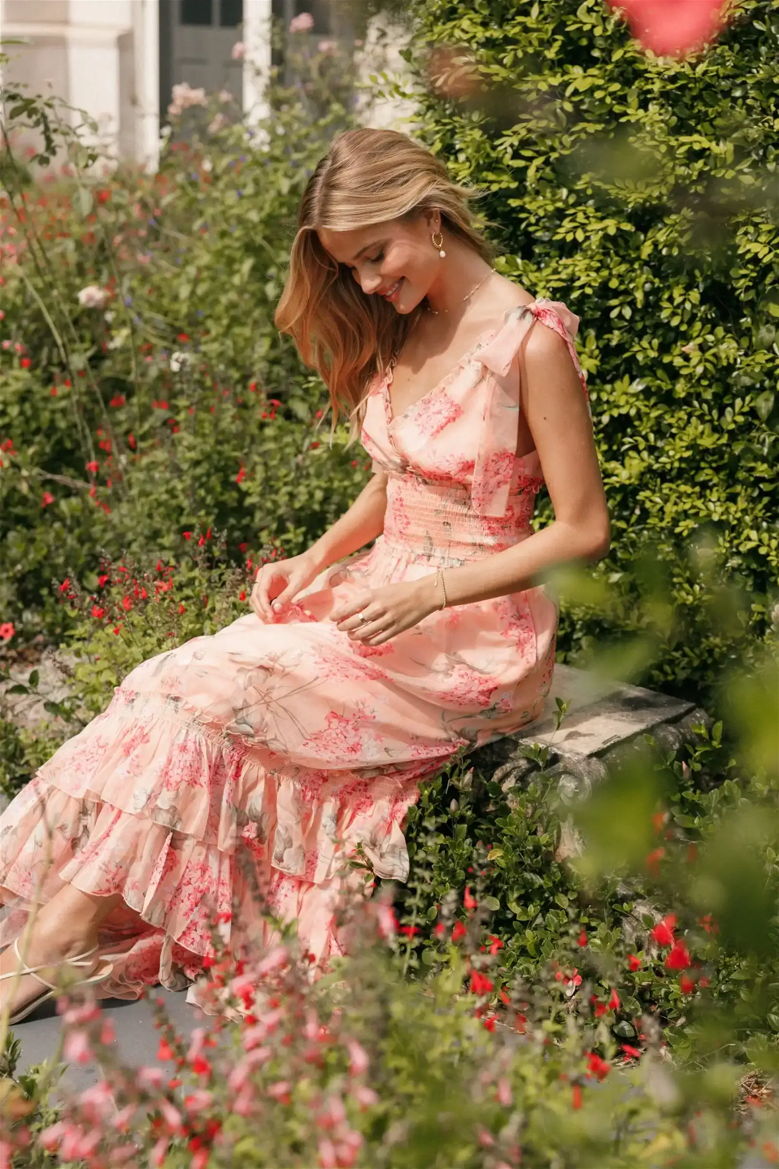 Image of Fionna Maxi Dress - Peach Floral