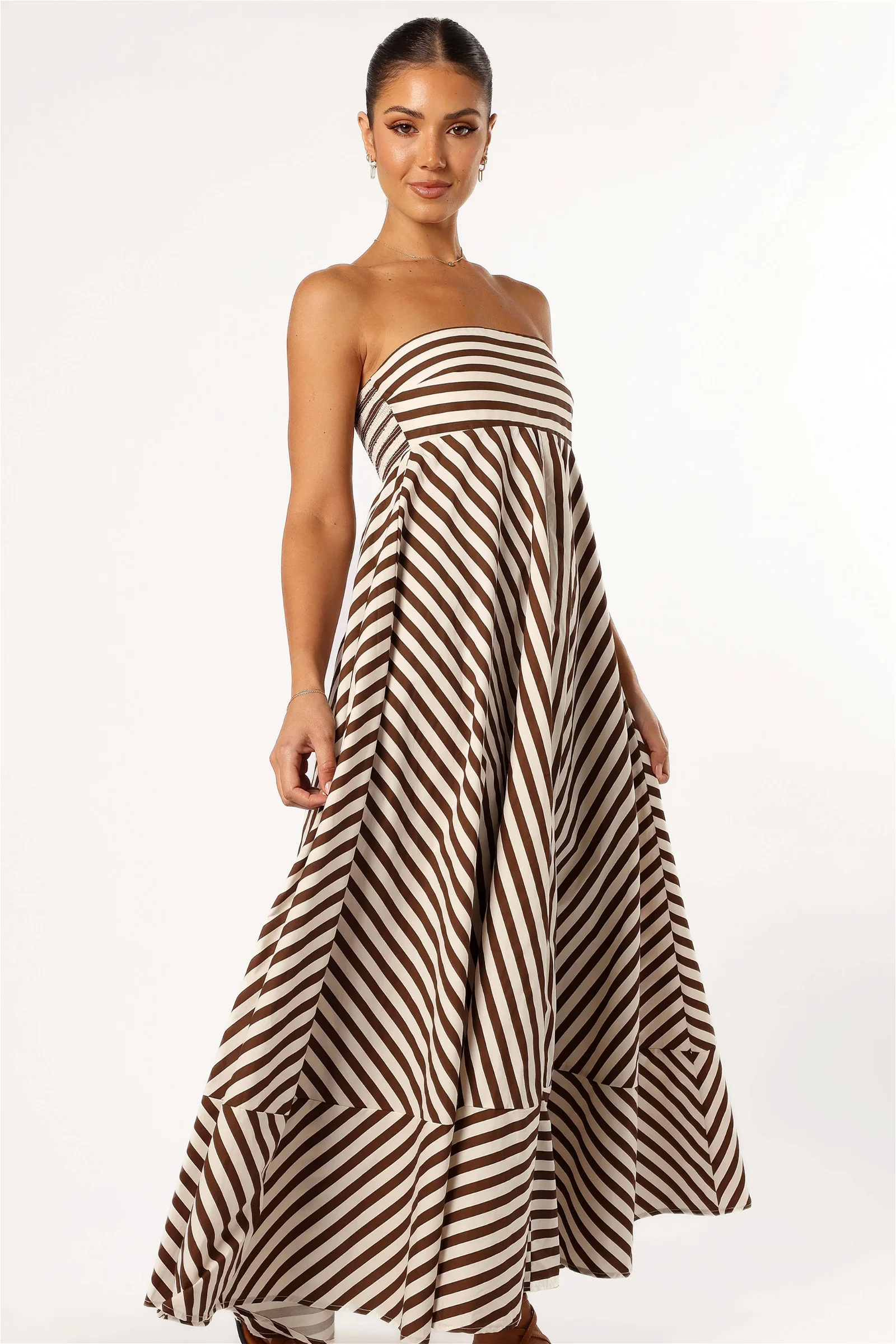 Image of Bowie Strapless Maxi Dress - Chocolate