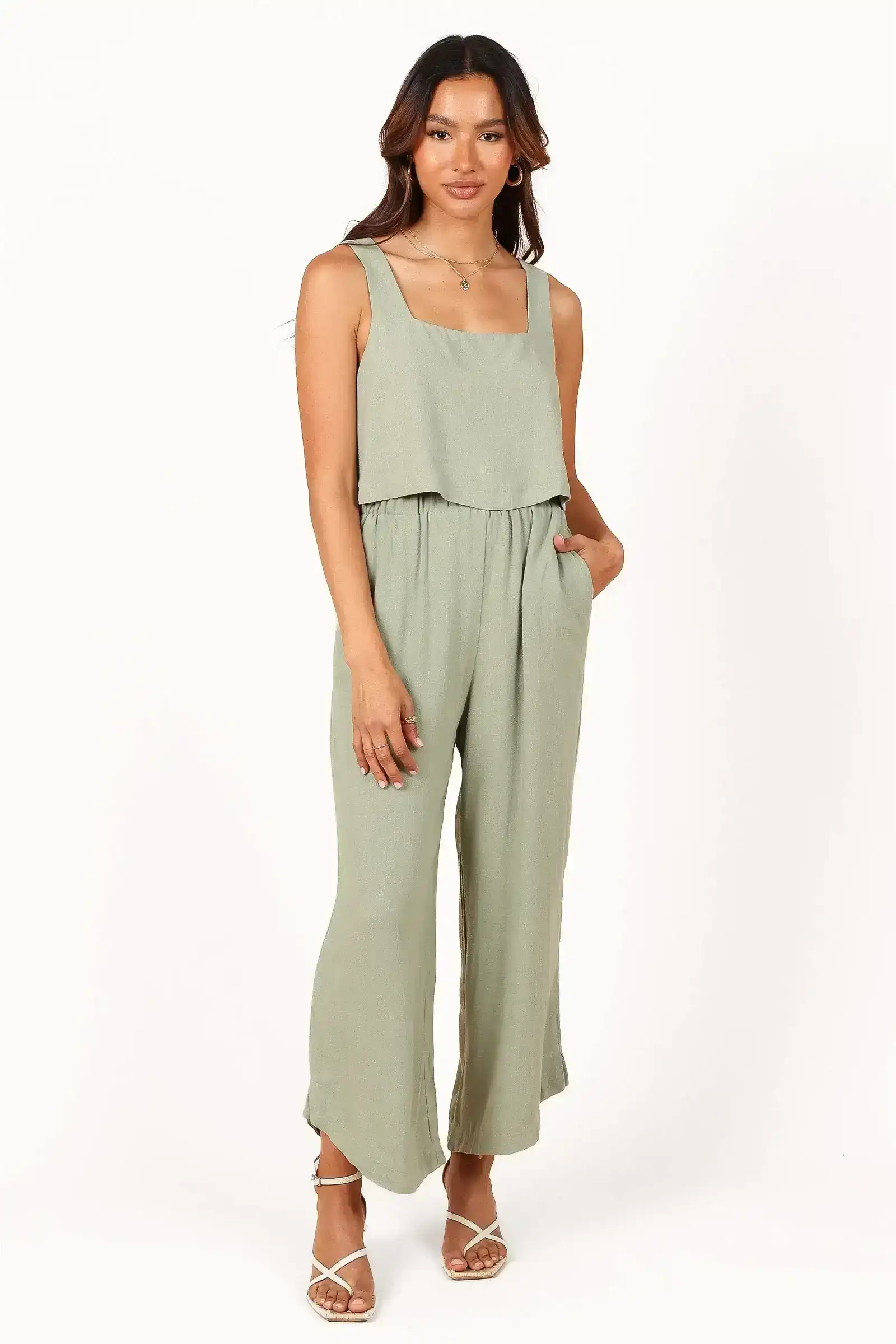 Image of Eleanor High Waisted Pants - Green