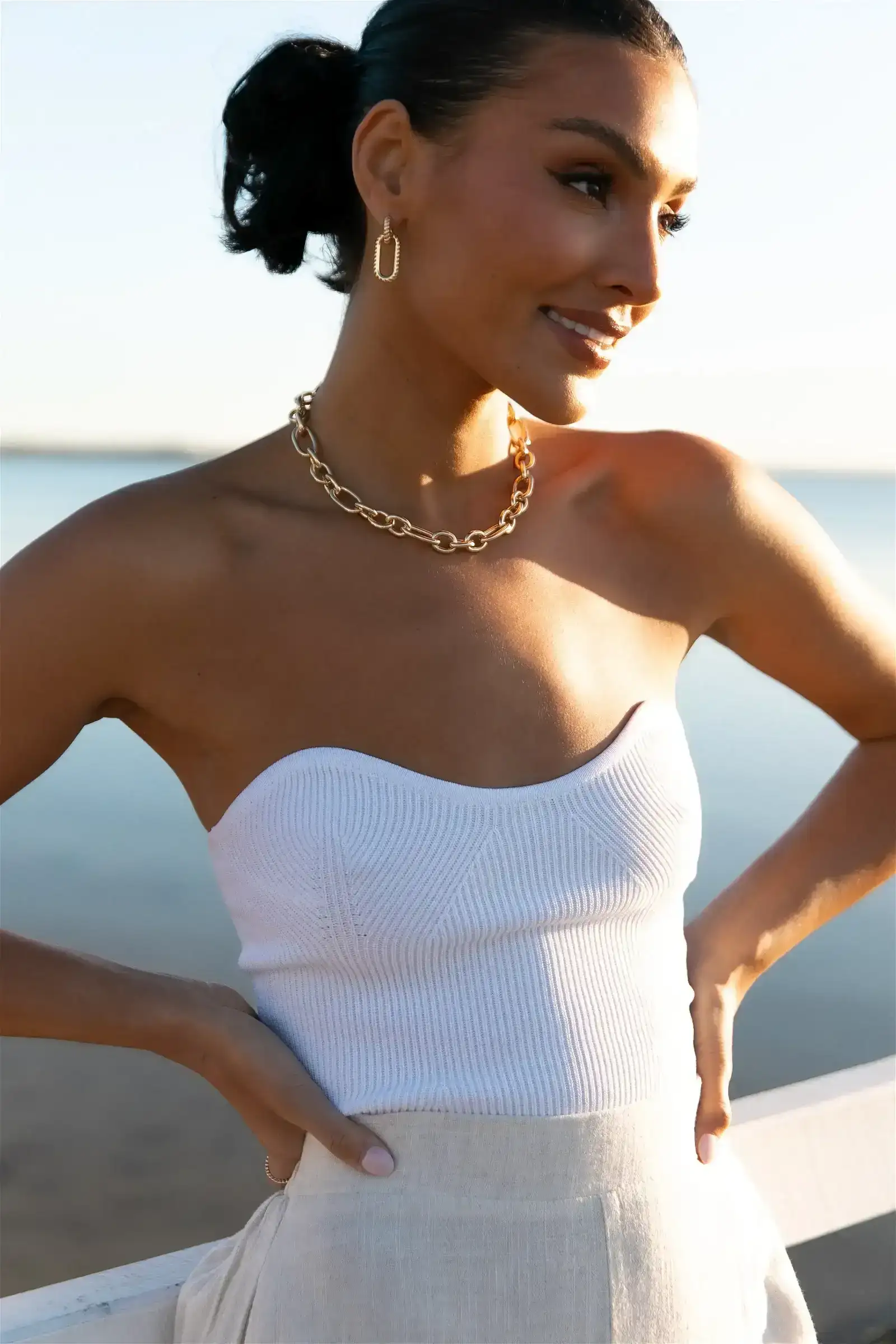 Image of Nina Strapless Top - White