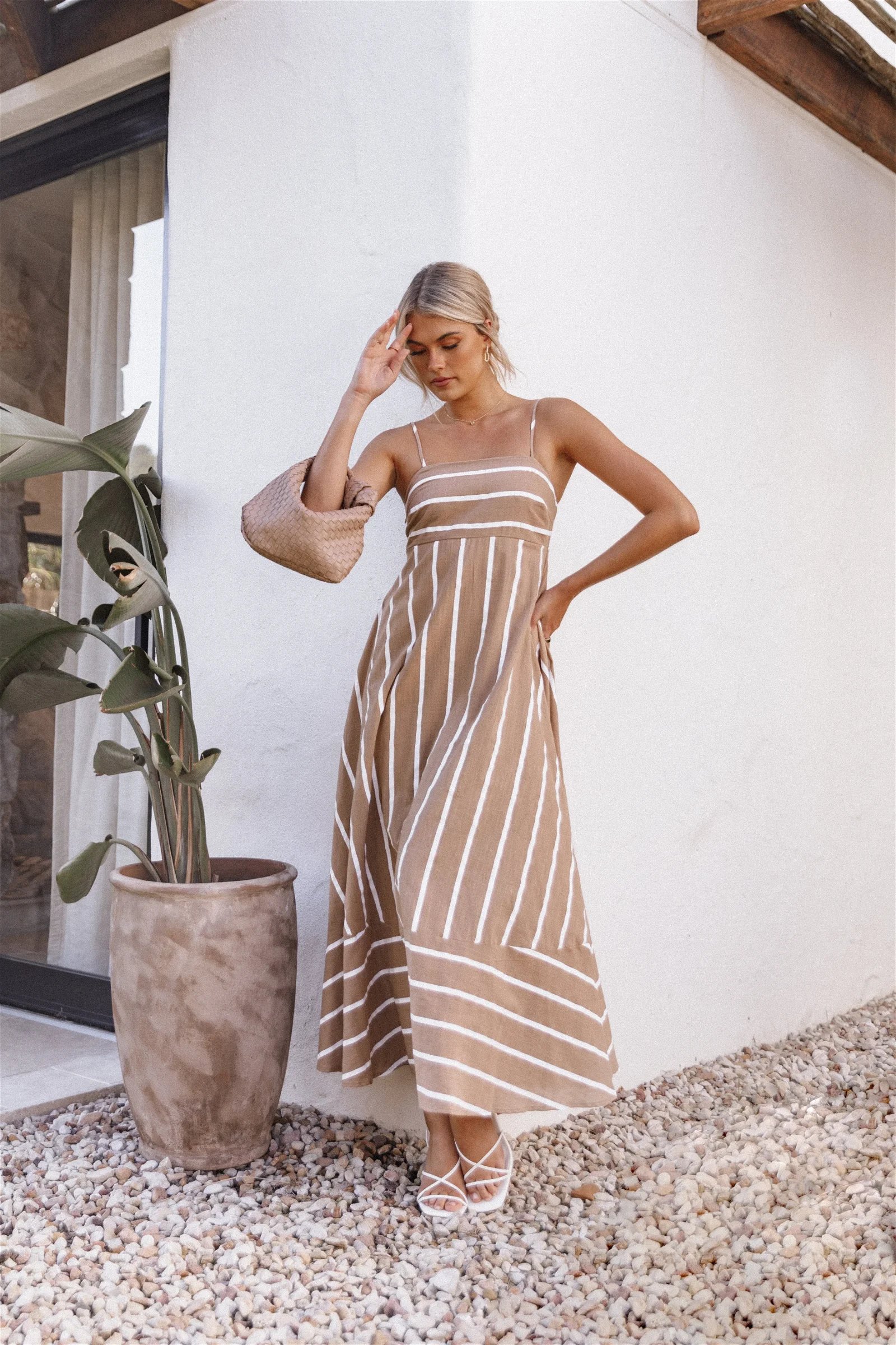 Image of Brea Maxi Dress - Tan Stripe