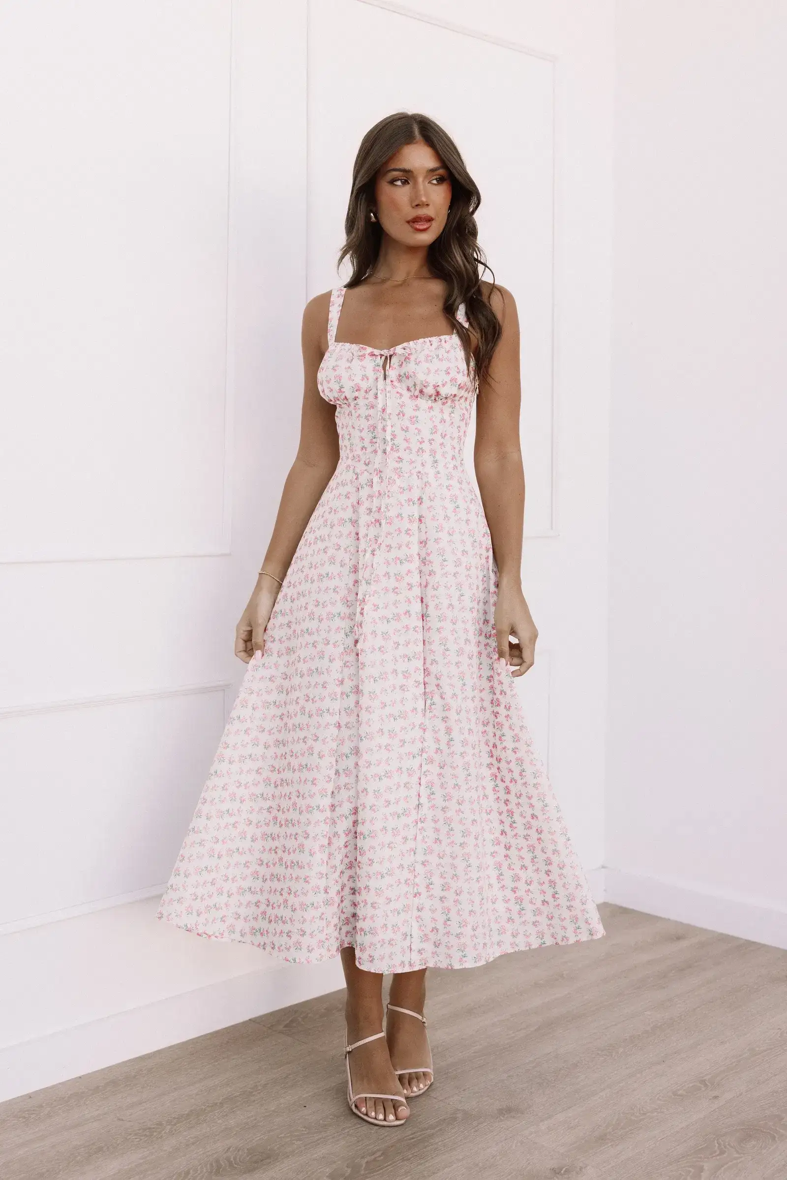 Image of Elodie Midi Dress - Pink Floral