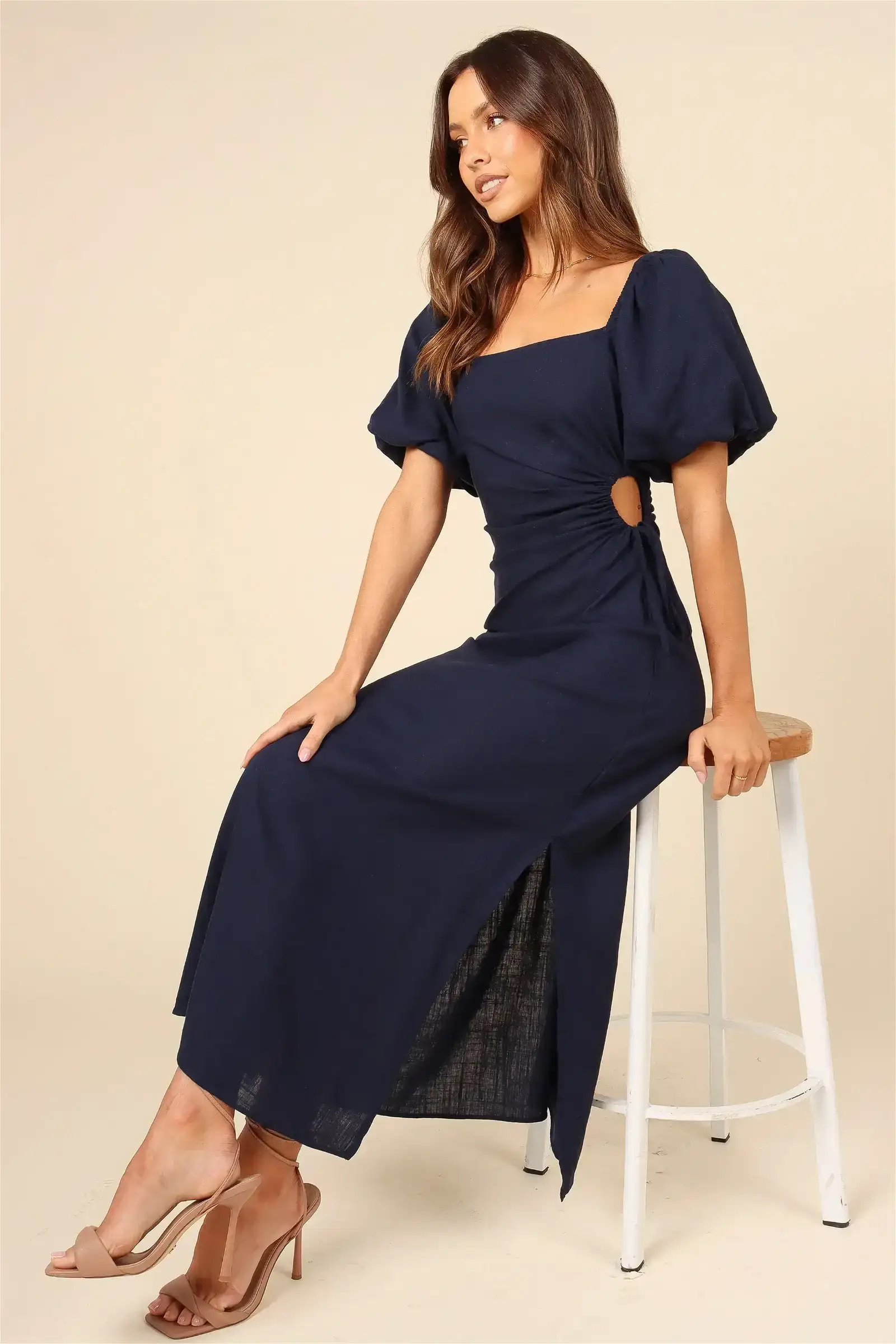 Image of Chloe Cut Out Dress - Navy